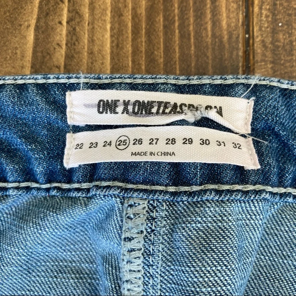 One Teaspoon Blue Denim A-Line Skirt - Picture 12 of 15